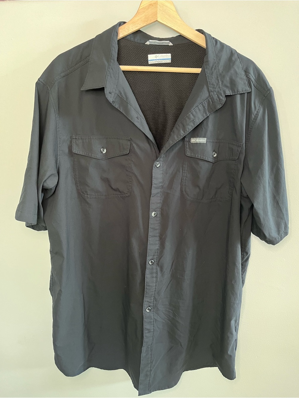 Columbia Silver Ridge‎ Mens XLT Black Omni-Wick Short Sleeve Hiking Shirt